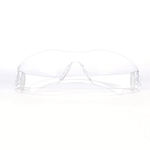 3M Safety Glasses, Virtua, 1 Pair, ANSI Z87, Clear Hard Coat Lens, Clear Frame, Economical Eyewear Protection, Lightweight, Wraparound Coverage, UVA, UVB, UVC