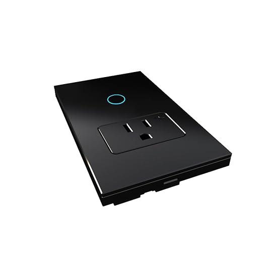 Smart WiFi Light Switch, No Hub Required, Compatible with Alexa and Google Assistant, Single Pole, White (Black-one), ky-861+2