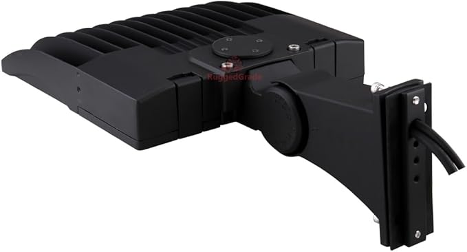 RuggedGrade High Voltage 277-480V - 150 Watt LED NextGen III Parking Lot Lights - 21,000 Lumen - 5000K - Black - ARM Mount - Without photocell