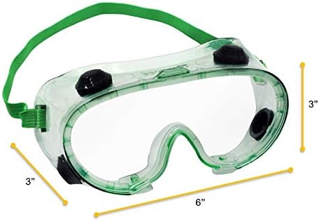 EISCO Safety Goggles - Indirectly Vented, Anti-Fog, UV Protection - Flexible Frame - Ideal for Lab Use - Fits Over Eyeglasses