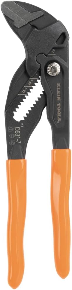 Klein Tools D5317 Compact Plier Wrench, High Leverage Multi-Use Adjustable Plier Wrench with Smooth Jaws, 7-Inch