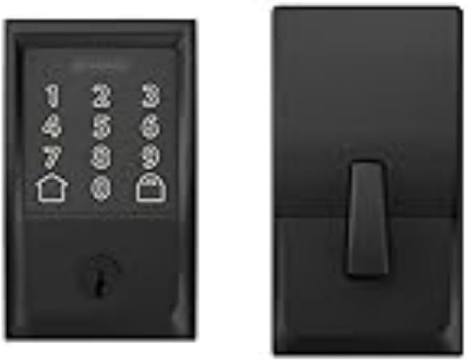 Schlage Encode Wi-Fi Smart Lock with Century Handleset Entry Set for Front Door, Matte Black