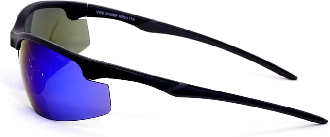 V.W.E. Bifocal High Performance Protective Safety Glasses Light Mirror Tint Bifocal - Reader - Sunglasses (Blue Mirror, 4.00)
