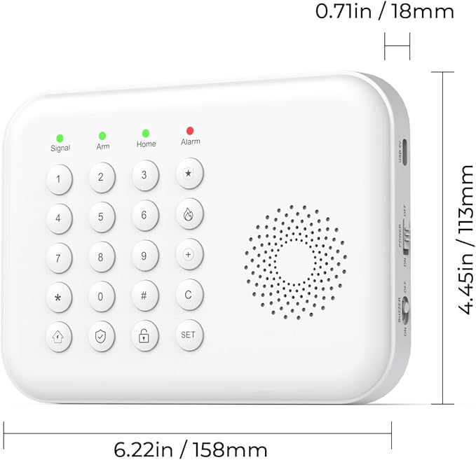 Wireless Home Security System with APP Alert, Smart 4G/WiFi Door Alarm System, Motion/Window Sensor Alarm, Compatible with Alexa