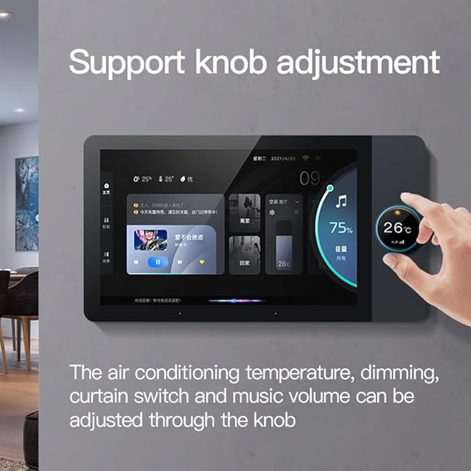 Smart Home Control Panel,Tuya Smart Home 8-inch Multifunctional Intelligent Control Touch Screen Background Music Host ZigBee Gateway System in-Wall Central Control Panel for Tuya Devices