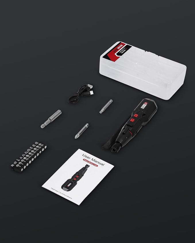 Upgraded 4.2V Electric Cordless Screwdriver, Rechargeable Screwdriver Set with 13 Bits, 3 Torque Settings, 1600mAh Battery & Dual LED Lights, Ideal Tool for Home Repairs, Installation