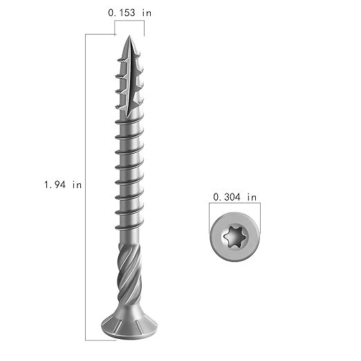 #8 * 2" 304 Stainless Steel Deck Screws, (348pcs) 2 lbs.Exterior Wood Screws, Rust Resistant epoxy Coated, Bronze, T20 Star Bit