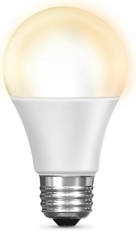 Feit Electric OM60/927CA/AG 60W Equivalent WiFi Dimmable, No Hub Required, Alexa Google Assistant A19 Smart LED Light Bulb, 4.4" H x 2.3" D, 2700K Soft White