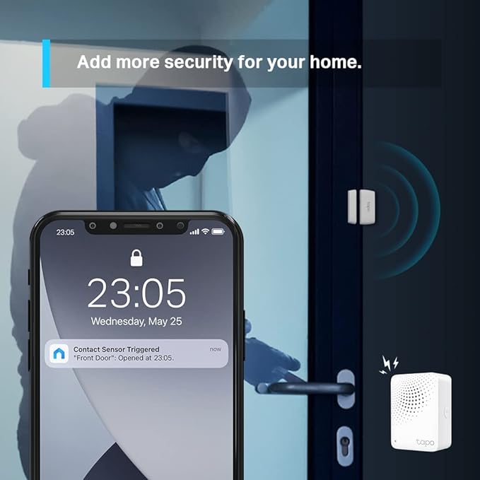 Tapo Door Sensor Mini, REQUIRES Tapo Hub, Long Battery Life w/Sub-1G Low-Power Wireless protocol, Contact Sensor, 15mm Wide Gap Allowed, Real-Time Notification, Smart Action (Tapo T110)