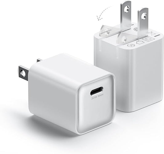 30W USB C Charger Block, Compact Wall Charger with GaN III Tech, PD3.0 PPS QC4.0 Fast Foldable Charger for iPhone 16 15, Galaxy, Pixel, iPad, AirPods,MacBook Air, ETL Certified