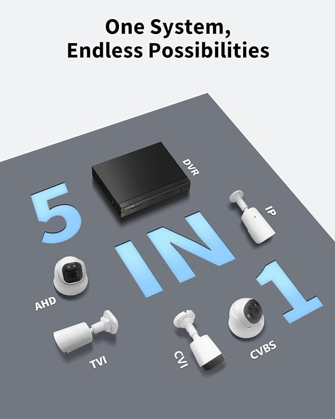 《80FT Night Vision & 122° Wide Angle》Outdoor Wired Security Camera System,CCTV Cameras Outside, Home Video Surveillance Systems, Surveillance DVR Kits