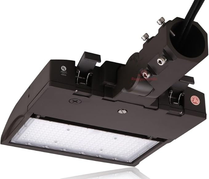 High Voltage 277-480V - 150 Watt LED NextGen III Parking Lot Lights - 21,000 Lumen - 5000K - Slip Fit Mount - Brown - Photocell and Bypass Cap Included