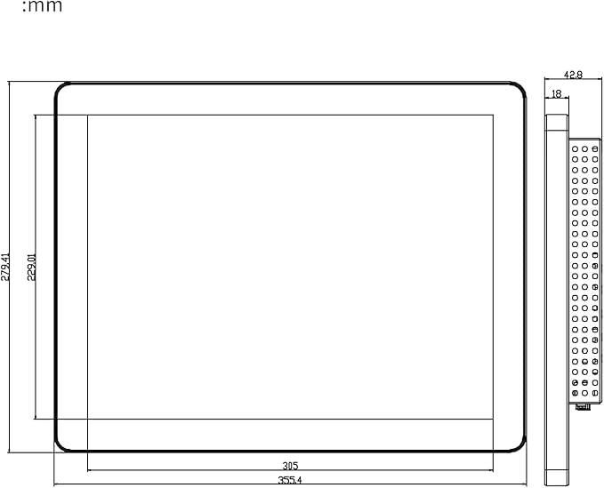 GreenTouch 15 Inch Aluminum Frame Wall Touch Screen LCD Monitor Open Frame LCD Touch Panel - HDMI/VGA/DVI-1024 * 768 @60Hz