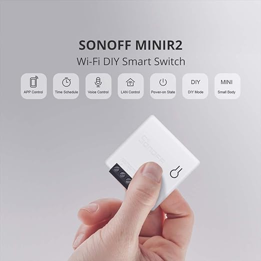 SONOFF Mini R2 10A Smart WiFi Wireless Light Switch, Universal DIY Module for Smart Home Automation Solution, Works with Amazon Alexa & Google Home, No Hub Required