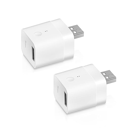 SONOFF Micro USB Smart WiFi Adaptor 5V 2-Pack, Smart Switch for Type A USB Devices, Compatible with Alexa & Google Home,APP Remote Control Switch, No Hub Required (2 Pack)