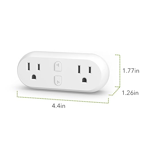 HBN Smart Plug 15A, WiFi Outlet Extender Dual Socket Plugs Works with Alexa, Google Home Assistant, Remote Control with Timer Function, No Hub Required, ETL Certified, 2.4G WiFi Only, 2-Pack