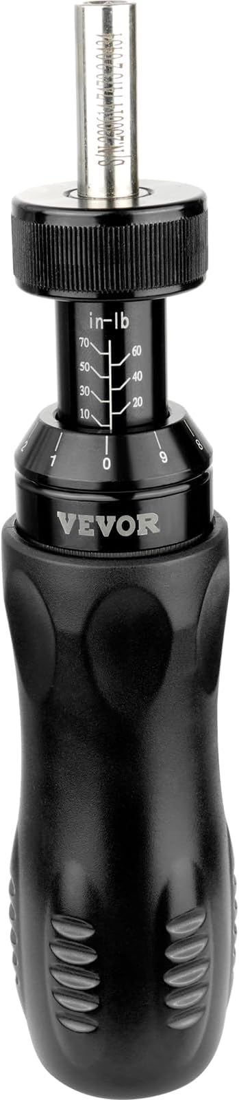VEVOR Torque Screwdriver, 1/4" Drive Screwdriver Torque Wrench with Scale, 10-70 in/lbs Torque Range, 1 in-lbs Torque Increment, with Bits & Case
