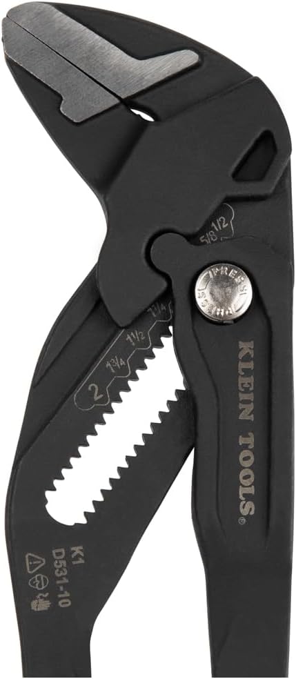 Klein Tools D53102KIT Adjustable Pliers Wrench Set, Compact High-Leverage Parallel Smooth Jaw Pliers, 7-Inch and 10-Inch, 2-Piece