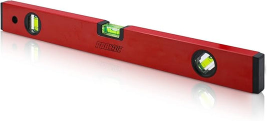 PROMAKER 18 inch Level, Magnetic Level with 180° 90° 45° bubbles, Shock Resistant, Aluminum Body, Level Tool with Overhead Viewing for Comfortable read PRO-NV030