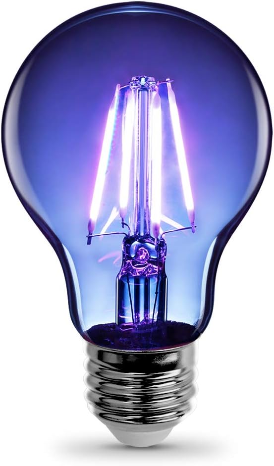Feit Electric - Blue Filament LED 25W Equivalent Dimmable Clear Glass Light Bulb, A19 (A19/TB/LED)