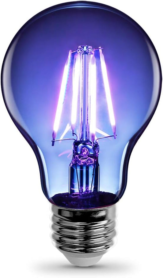 Feit Electric - Blue Filament LED 25W Equivalent Dimmable Clear Glass Light Bulb, A19 (A19/TB/LED)