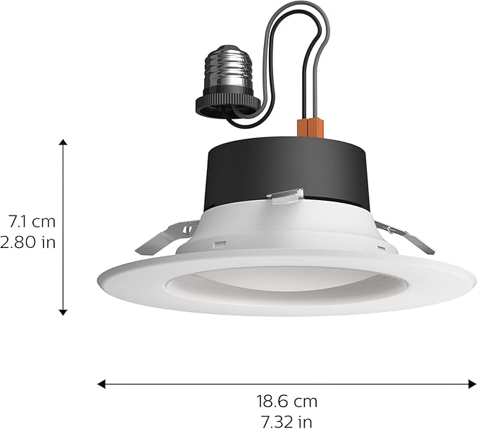 Philips Hue Smart Recessed 5/6 Inch LED Downlight - White Ambiance Warm-to-Cool White Light - 4 Pack - 1100LM - Indoor - Control with Hue App - Works with Alexa, Google Assistant and Apple Homekit