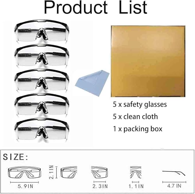 mozeeda Safety Glasses, Anti-Fog Glasses Eye Protection UV Protective Safety Goggles for Yard work, Gardening, Lawn mowing, Weed whacking,lab