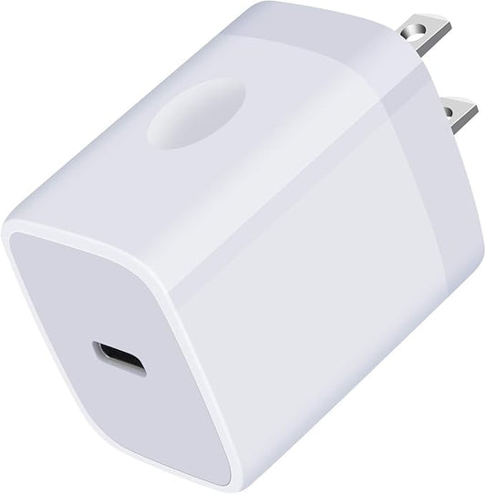 USB C Wall Charger,20W PD 3.0 Fast USB C Charger Plug Type C Charging Block Power Adapter for Samsung Galaxy S25 Edge/S25 Ultra/S24/S23/S22/S21/S20/A16/A15/A14/A55/A35/A36/A56/iPhone 16e/16 Pro Max/15