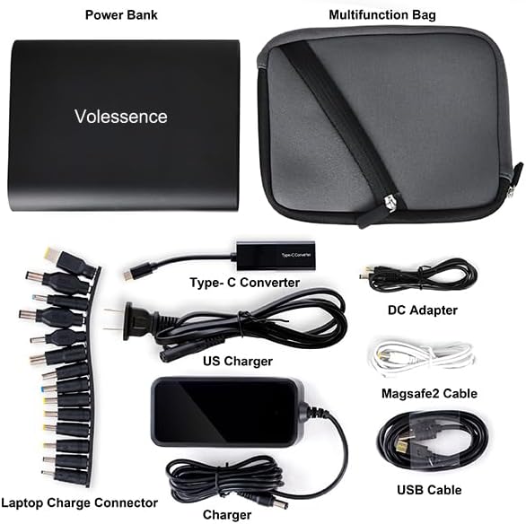 50000mAh Power Bank for Laptop, High Capacity Portable Charger with Fast Charging DC Output 5/8.4/9/12/16/20V External Battery Charger for Dell,HP,MacBook Pro,Samsung, iPhone, and More