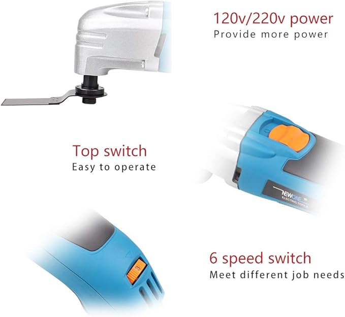 NEWONE Oscillating Tool,1.8 Amp Power Tools,Variable Speed Oscillating Multi-Tool Kit with 20pcs Oscillating Tools Accessories