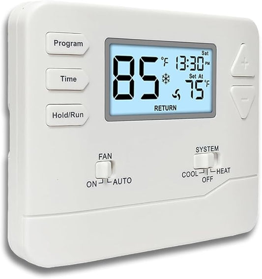 Programmable Thermostat for Home,Conventional Single-Stage Systems,5-1-1 Day Programmable Digital Energy-Saving Thermostat,up to 1 Heat/1 Cool Compatible with Gas System,White Backlight