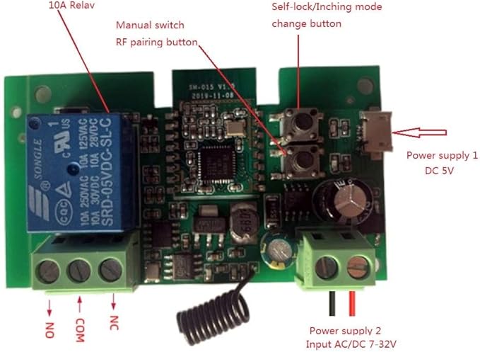 1 CH ZigBee Smart Relay Switch,USB 5V AC DC 7-32V, Work with SmartThings, Tuya (Requires ZigBee Hub)