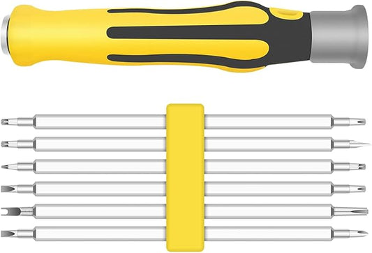 Premium 6-In-1 Mini Screwdrivers Set, Small Screwdriver Sets, Multipurpose Turn Screw, Household Small Driver, Detachable Handle, Alloy Steel Material, SH-083, 12 Sizes by NOSHY
