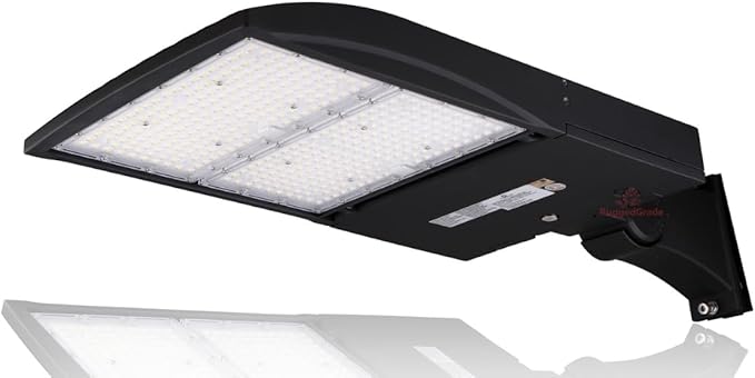 RuggedGrade High Voltage 277-480V - 42,000 Lumen - 300 Watt NextGen III LED Shoebox Lights - Dimmable - No Photocell - Arm Mount - Brown Housing