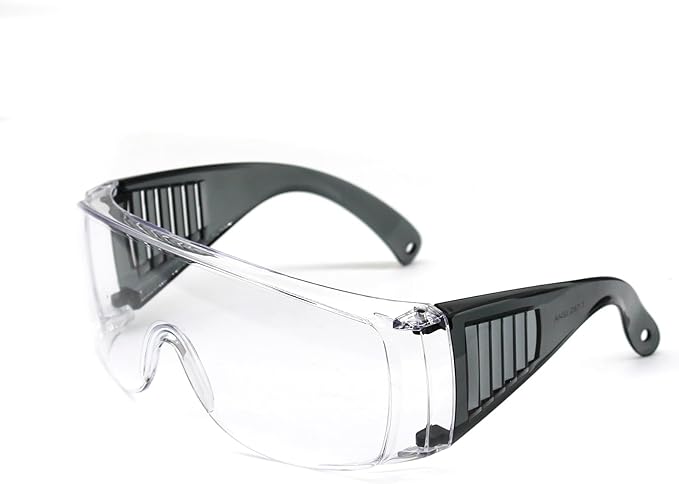 JING LEI Anti Fog Safety Glasses, Safety Goggles Over Eyeglasses, Anti Dust Impact Scratch Resistant Splash Proof Chemical Wrap Around Eye Protection for Lab Nurses Workers Architect Men and Women