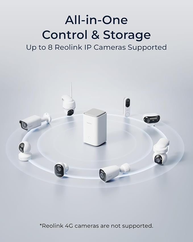 REOLINK Outdoor Security Camera System, 5MP PTZ WiFi Cameras with Auto Tracking, Plug-in Power, microSD Card Included, Supports Max.512GB×2 Storage, 24/7 Offline Recording, Home Hub with 2x E1 Outdoor