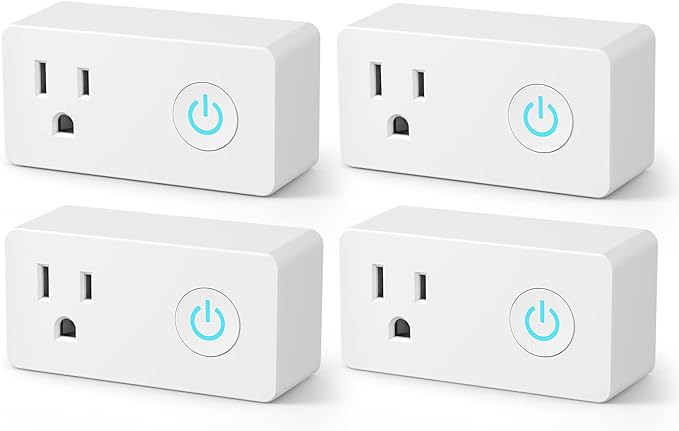BN-LINK WiFi Heavy Duty Smart Plug Outlet, No Hub Required with Timer Function, White, Compatible with Alexa and Google Assistant, 2.4 Ghz Network Only (4 Pack)