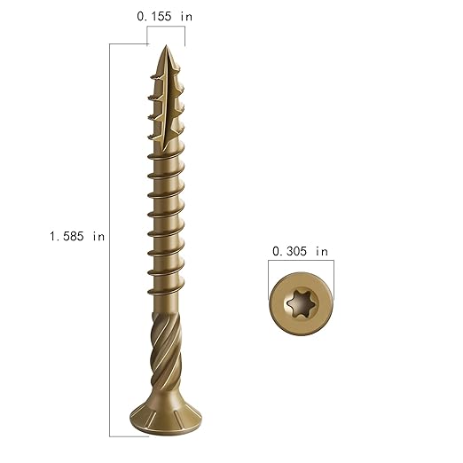 #8 * 1-5/8" Deck Screws, (942pcs) 5 lbs.Exterior Wood Screws, Rust Resistant Epoxy Coated, Bronze, T20 Star Bit