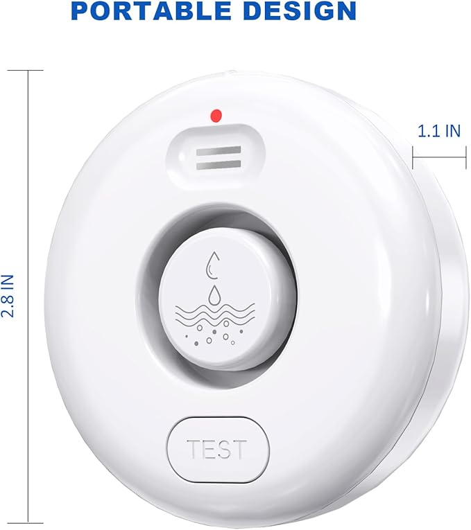 Water Leak Detectors for Home, 2Pcs WD71, 120dB Adjustable Water Leak Alarm for WiFi Gateway/Hub(Gateway Not Included), Wireless Water Sensor Alarms for Kitchen, Bathroom, Laundry and Basement