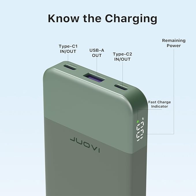 Power Bank 10000mAh, 35W Portable Charger,Fast Charging Portable Battery Pack with PD 3.0 & QC 4.0, USB C Portable Power Bank for iPhone 15 14 13 Series, Galaxy, Tablet, Switch, and More(Green)