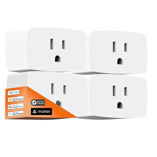 Matter Over Thread Smart Plug, Smart Mini Outlet, Works with Apple Home, Alexa & Google Home, 15A/1800W (4Pack)