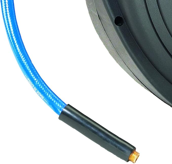Elite Retractable Air Hose Reel with 3/8-Inch by 50-Feet PU Air Hose exceptional resistance to abrasion, oil, and weather - DP-HR5-315