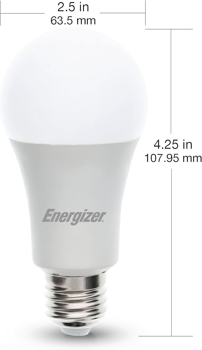 Energizer Smart Wi-Fi LED Light Bulb, Warm White, 60W, 800 Lumens, Compatible with Alexa, Google Assistant and Siri, Control from Anywhere with App, Custom Schedules, 2-Pack