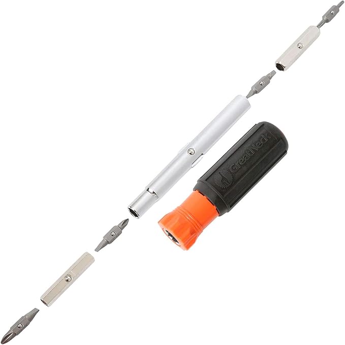 GreatNeck SD11RC 11 in 1 Screwdriver and Nut Driver Set, Multi-Bit Cushion Grip, Multi Tool Screwdriver Kit, HVAC tools, Electrician Tools