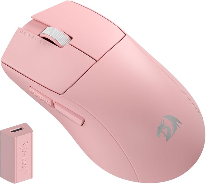 Redragon M916 PRO 3-Mode Wireless Gaming Mouse, Hype-Speed 4K Polling Rate, 49G Ultra-Light 26K DPI Gamer Mouse w/Ergonomic Natural Grip Build, Redefinable Macro Buttons, Software Supported