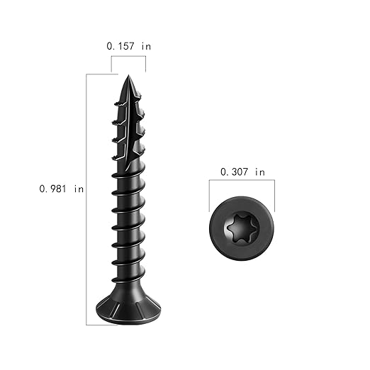 #8 * 1" Black Deck Screws, (480pcs) 2 lbs.Exterior Wood Screws, Rust Resistant epoxy Coated, Bronze, T20 Star Bit