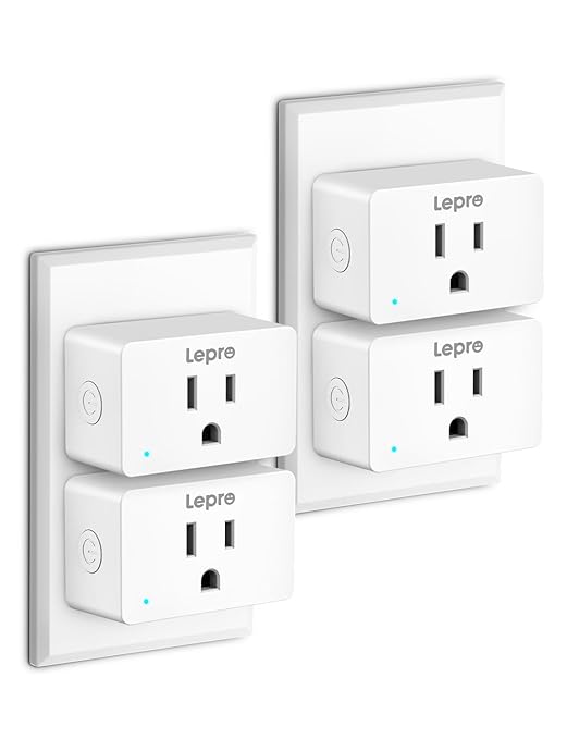 Lepro P1 Smart Plug Mini 15A, WiFi Outlet Plugs Compatible with Alexa & Google Assistant, Voice/APP Control, Timer & Group Controller, ETL & FCC Certified, 2.4GHz Only, 4-Pack
