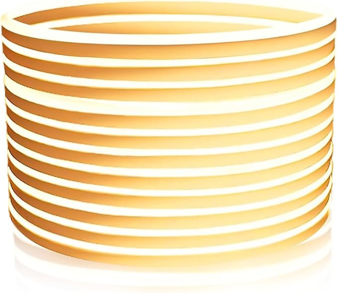 Neon LED Strip Light 32.8Ft, 2700K Warm White Flexible LED Neon Rope Lights Outdoor, Silicone LED Strip Lights IP67 Waterproof Dimmable for Gaming Bedroom Indoor Outdoor Home Decor (32.8FT)