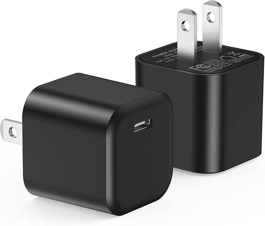 USB C Charger Cube, Agtray 2-Pack Mini Type C Fast Charging Blocks Phone Charger Box Wall Plug Travel Power Adapter Compatible for iPhone 16 15 14 13 12 11 Pro XR, Samsung Galaxy S25 S24 A16 A15 A14