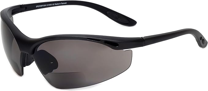 Calabria 91348 Anti Fog Bifocal Reading Safety Glasses Readers +2.50 Grey Mens Womens Wrap Around Eye Protection Protective